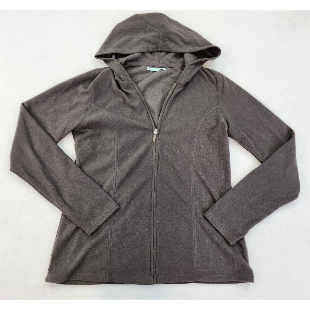 Maurices Sweatshirt Women Large Fleece Gray Full Zip Hooded Soft Casual